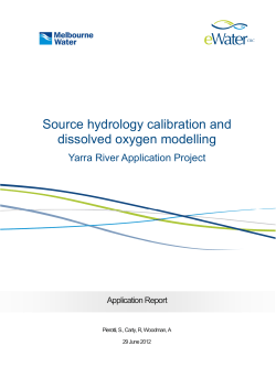 Source hydrology calibration and dissolved oxygen