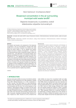 Bioaerosol concentration in the air surrounding