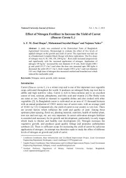 11. Effect of Nitrogen .......... of carrot