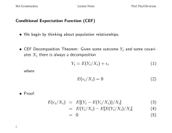 Conditional Expectation Function (CEF)