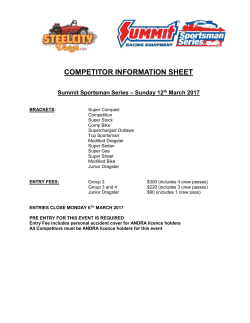 COMPETITOR INFORMATION SHEET Summit Sportsman Series