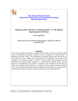 shsu economics working paper - Sam Houston State University