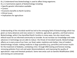 8.L.2 Understand how biotechnology is used to affect living