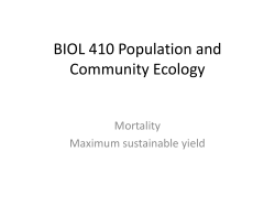 BIOL 410 Population and Community Ecology