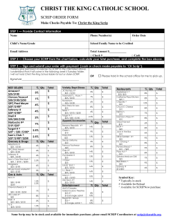 Scrip Order Form - Christ the King Catholic School