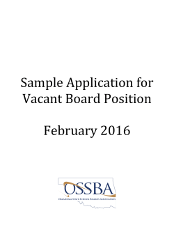 Application for Vacant Board Position