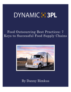 Introduction: Food Outsourcing Best Practices