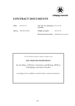 Invitation to tender - Link&ouml;pings universitet