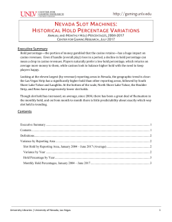 Nevada Slot Machines: Historical Hold Percentage Variations