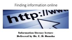 Finding information - Adeleke University, Ede