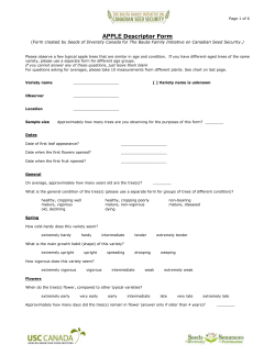 APPLE Descriptor Form