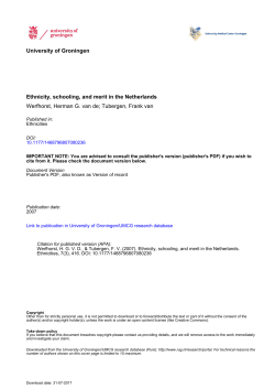 University of Groningen Ethnicity, schooling, and merit in the