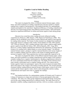 Cognitive Load in Online Reading - Association for Educational