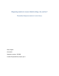 Diagnosing malaria in resource limited settings