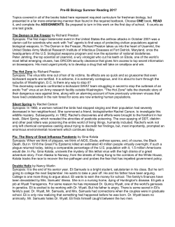Honors Biology Summer Reading Assignment