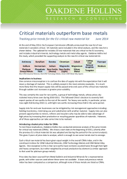 Tracking price trends for the EU critical raw