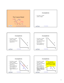 The Cournot Model Assumptions Assumptions