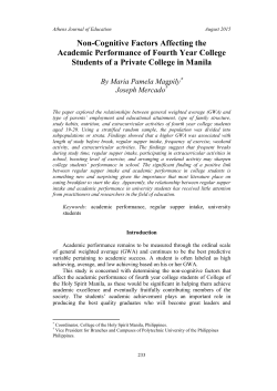 Non-Cognitive Factors Affecting the Academic Performance of