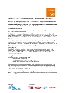 END USERS SHARING INSIGHTS INTO INDUSTRIAL WATER