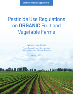 Pesticide Use Regulations on ORGANICFruit and Vegetable Farms