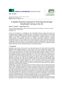 CHEMICAL ENGINEERING TRANSACTIONS VOL. 57, 2017 A