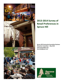 Survey of Retail Preferences - Spruce Hill Community Association