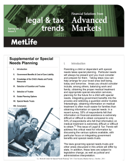 Supplemental or Special Needs Planning