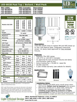 Light Efficient Design LED-8028E57 Spec Sheet