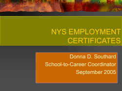 NYS EMPLOYMENT CERTIFICATES
