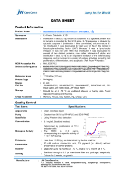 Data Sheet Product Information Product Name : Recombinant