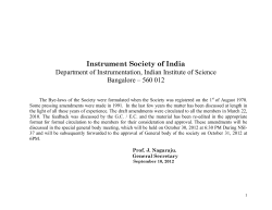 Instrument Society of India Department of Instrumentation, Indian