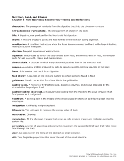 Chapter 3 Glossary - Nutrition, Food, and Fitness 2006