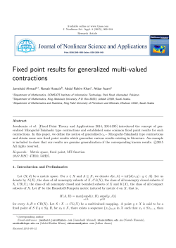 Fixed point results for generalized multi