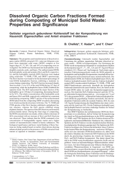Dissolved Organic Carbon Fractions Formed during Composting of