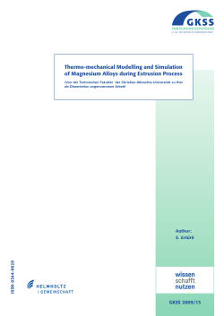 Thermo-mechanical Modelling and Simulation of Magnesium Alloys