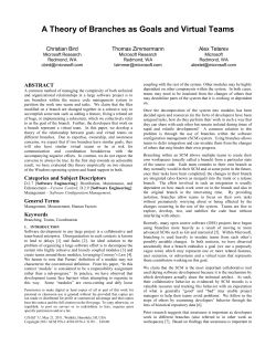 A Theory of Branches as Goals and Virtual Teams