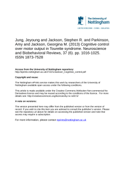Cognitive control over motor output in Tourette syndrome