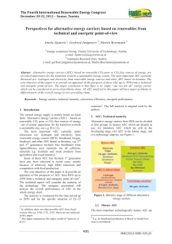 Perspectives for alternative energy carriers based on renewables
