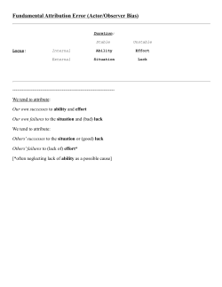 Fundamental Attribution Error (Actor/Observer Bias)