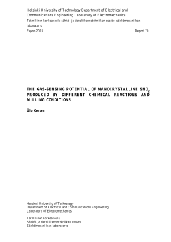 the gas-sensing potential of nanocrystalline sno produced by