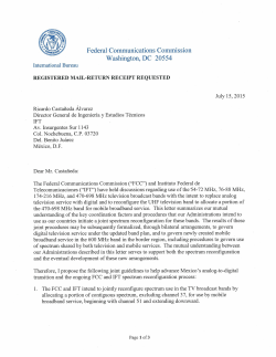Cover letter Tables 1 and 6 - Instituto Federal de Telecomunicaciones