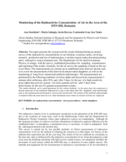 Monitoring of the Radioactivity Concentration of Air in the