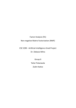 Factor Analysis (FA) Non-negative Matrix Factorization (NMF) CSE