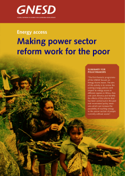 Energy access: Making power sector reform work for the poor