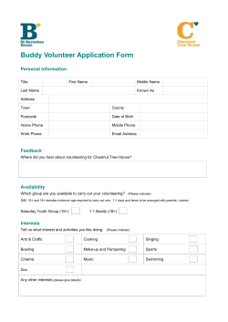 Buddy Volunteer Application Form