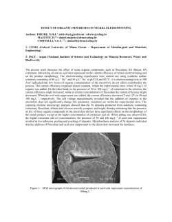 effect of organic compounds on nickel electrowinning