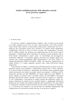 Analisi multidimensionale della dinamica neurale di un