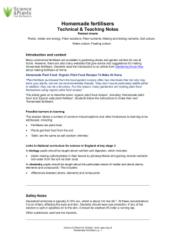 5 Homemade fertilisers - teacher notes