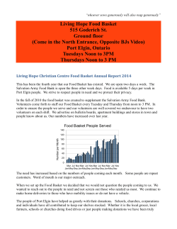 Living Hope Food Basket 515 Goderich St. Ground floor