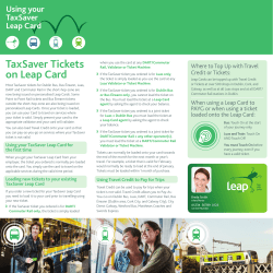 TaxSaver Tickets on Leap Card